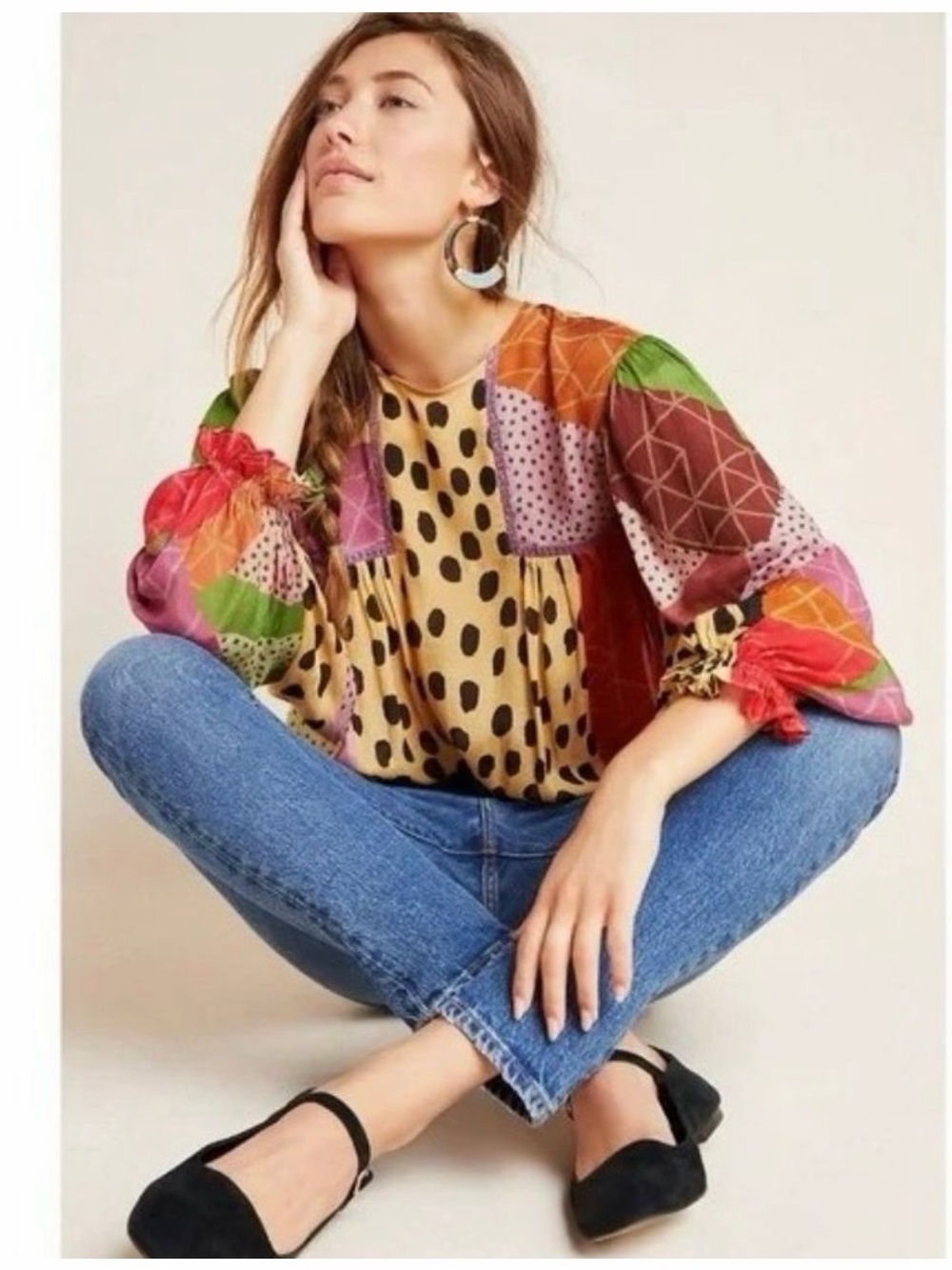Anthropologie Bl^nk London patchwork blouse Medium
